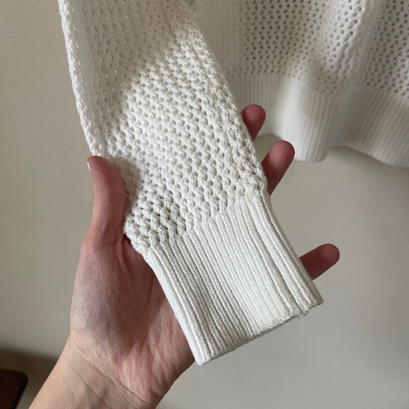 Everlane White Knit cotton crewneck Sweater size small - Picture 4 of 11